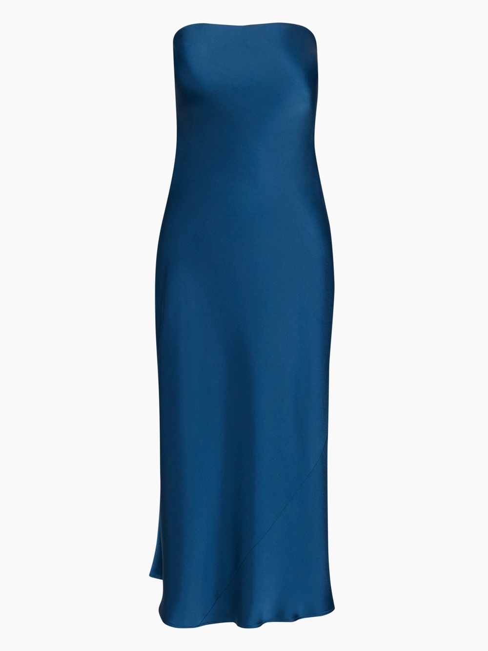 Wilfred Strapless Satin Maxi Dress in Ultramarine Blue